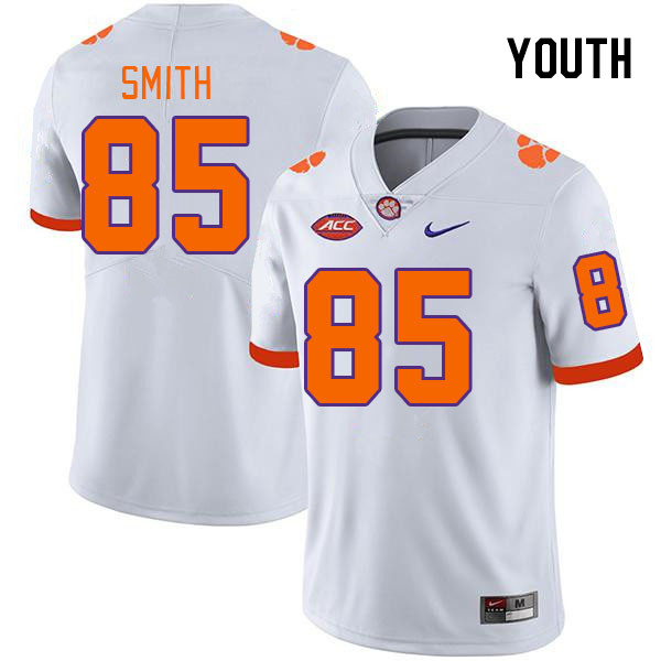 Youth Clemson Tigers Jackson Smith #85 College White NCAA Authentic Football Stitched Jersey 23JR30XD